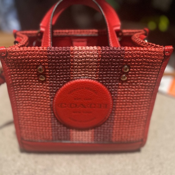 Coach Handbags - Coach Dempsey Tote 22 - Pink and Red